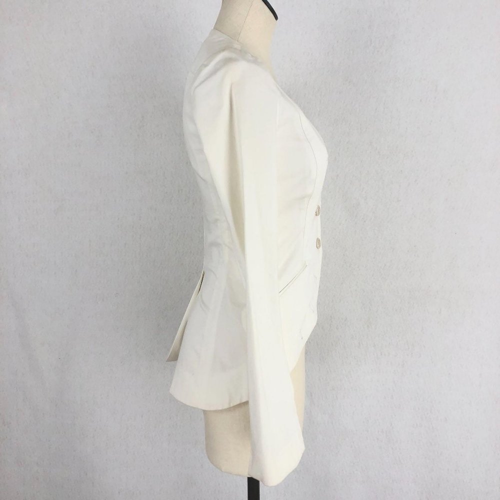 Elizabeth & James White Button Blazer Jacket Sz 2 - Picture 4 of 11
